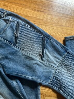 TRILLNATION Slim Straight Zip Moto Jeans Extra Stiching Men’s Size 32/32